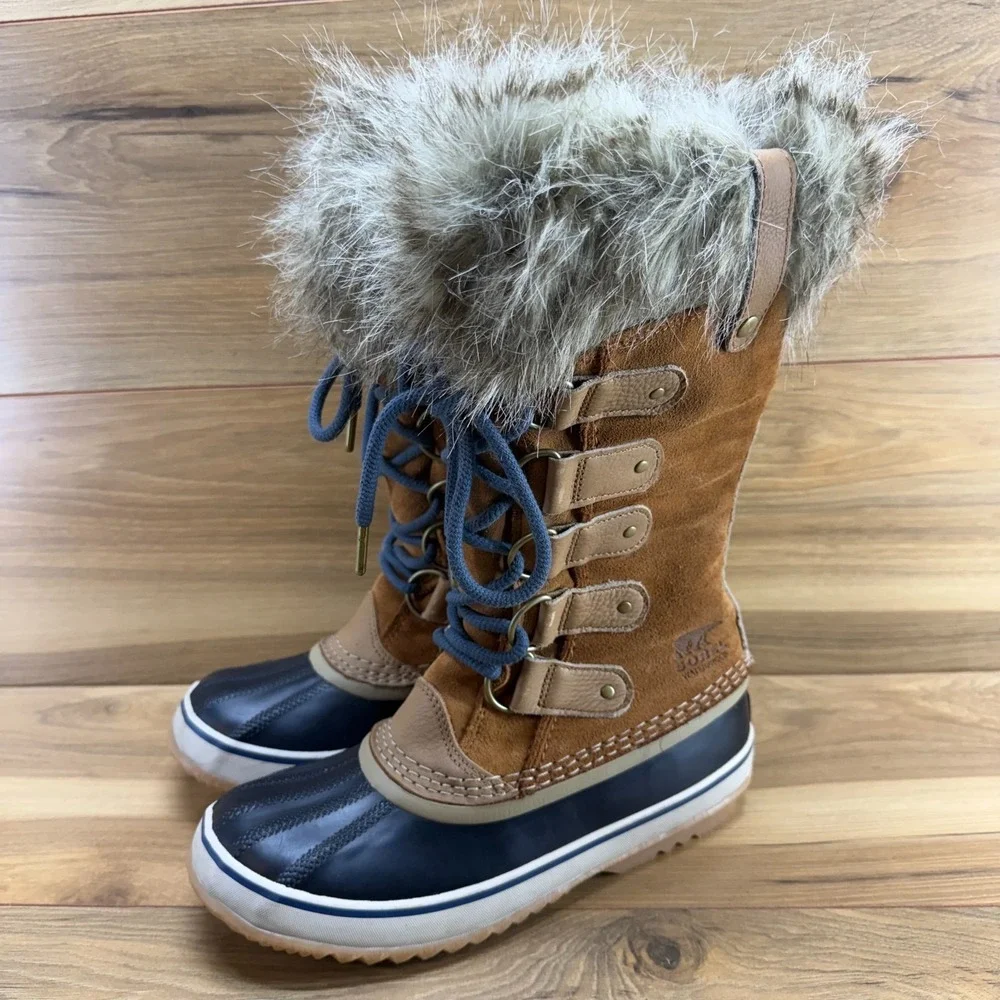 Sorel Joan Of Arctic Snow Boots 8 Faux Fur Tall Gorpcore Cottagecore Outdoor